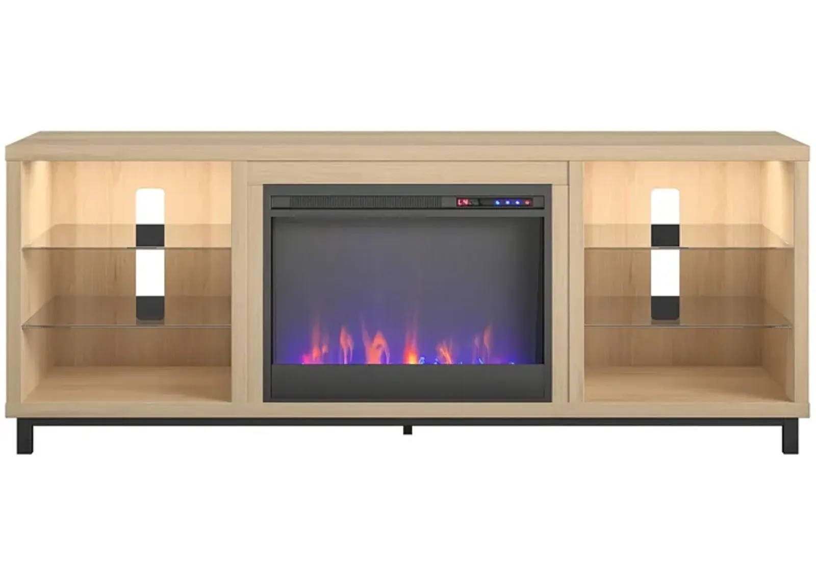 Lumina Fireplace TV Stand for TVs up to 70 Inch with 7 Color LED Lights