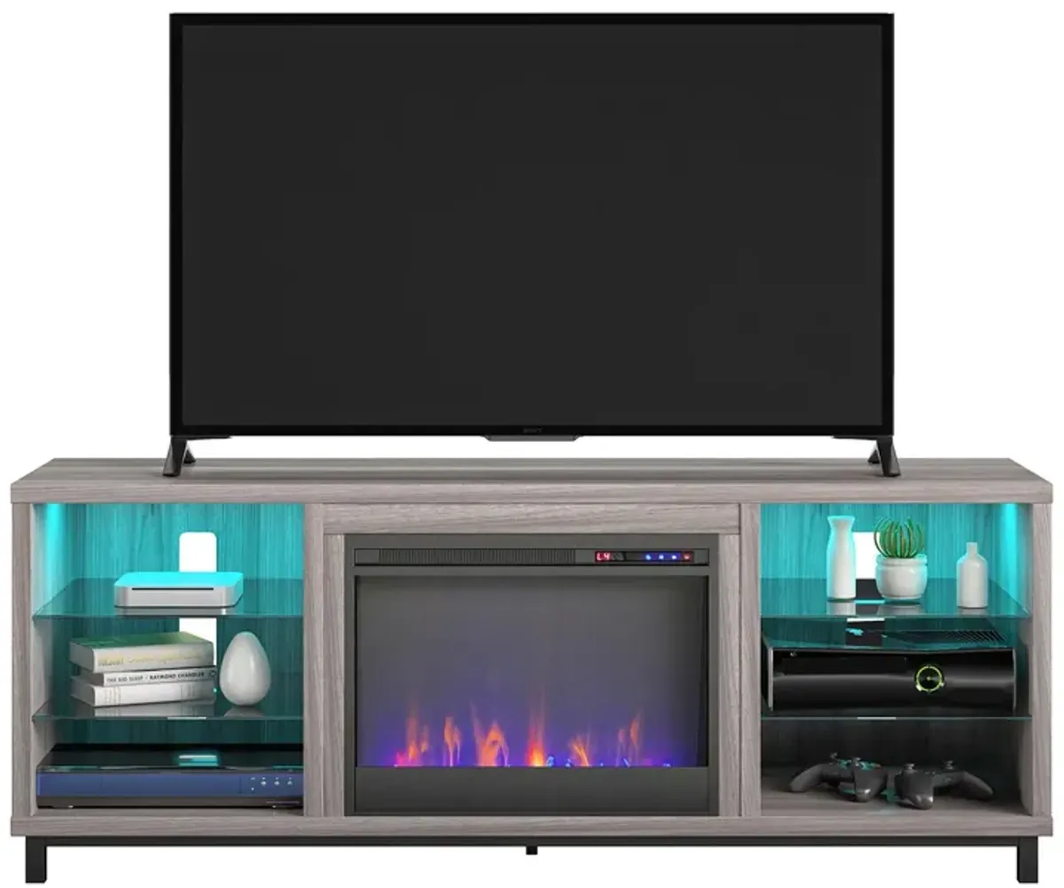 Lumina Fireplace TV Stand for TVs up to 70 Inch with 7 Color LED Lights