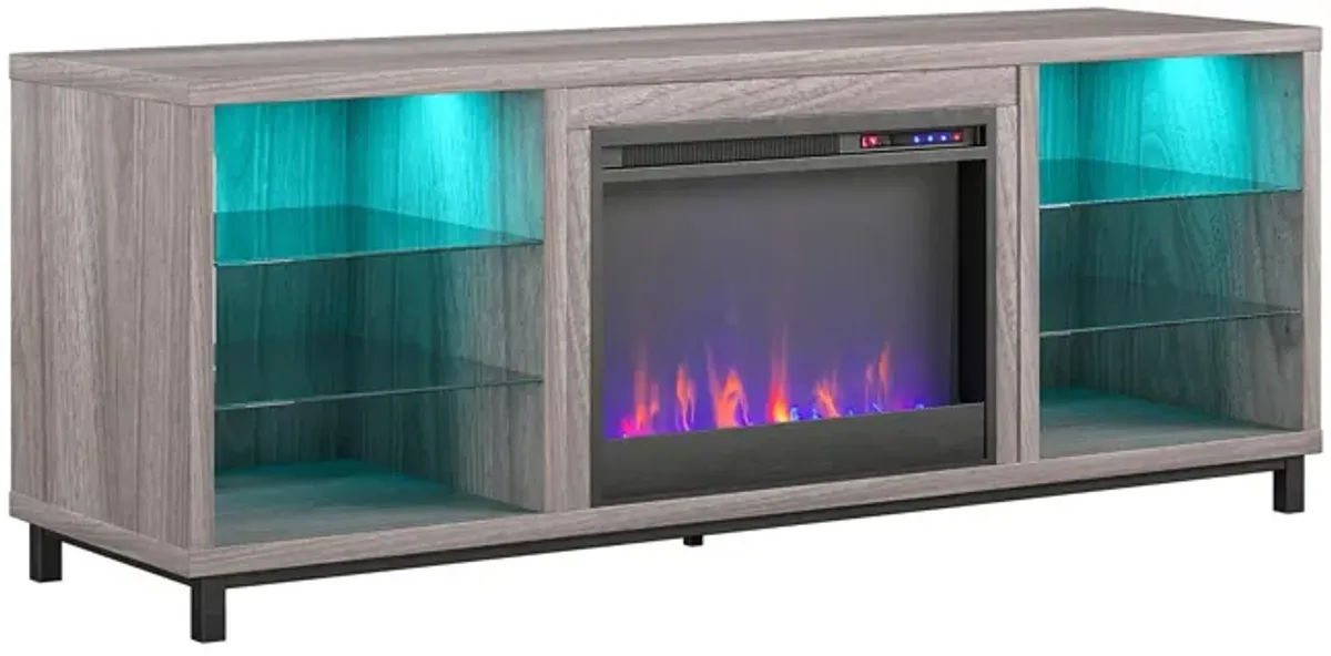 Lumina Fireplace TV Stand for TVs up to 70 Inch with 7 Color LED Lights