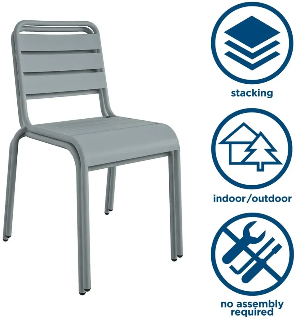 Poolside Gossip June Outdoor/Indoor Stacking Dining Chairs, Set of 2 or 4