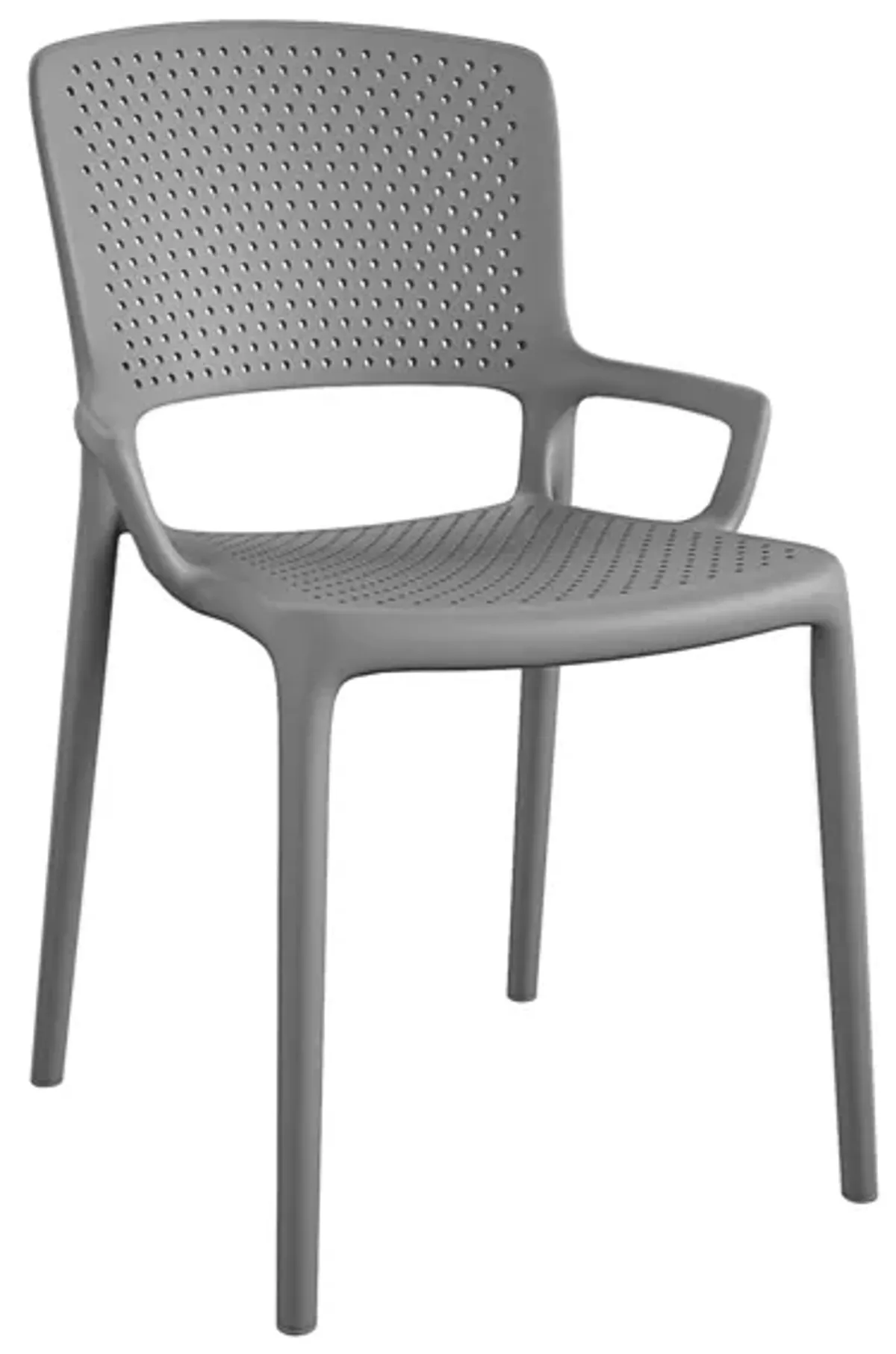 Outdoor/Indoor Stacking Resin Chair with Square Back and Arms, Set of 2