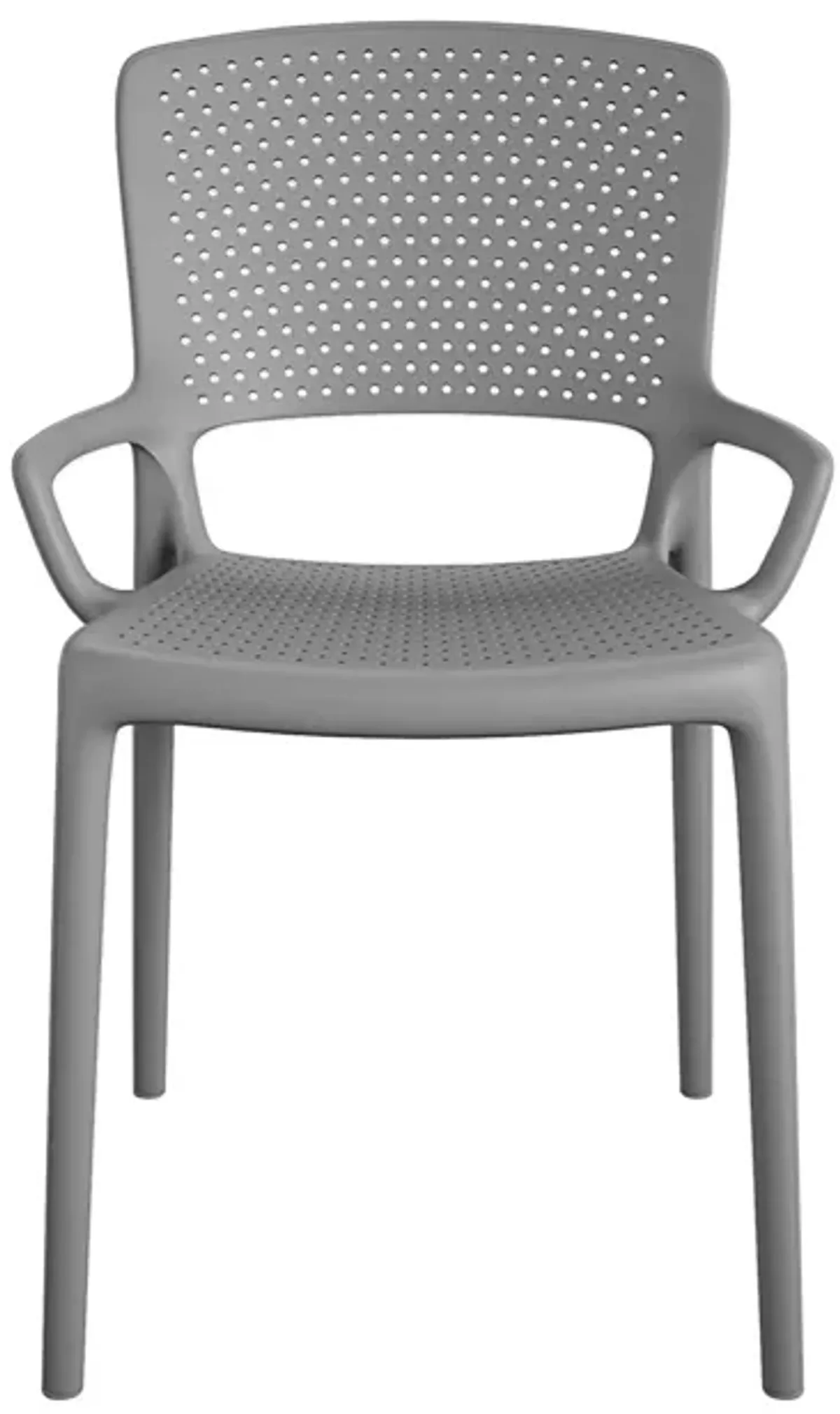 Outdoor/Indoor Stacking Resin Chair with Square Back and Arms, Set of 2