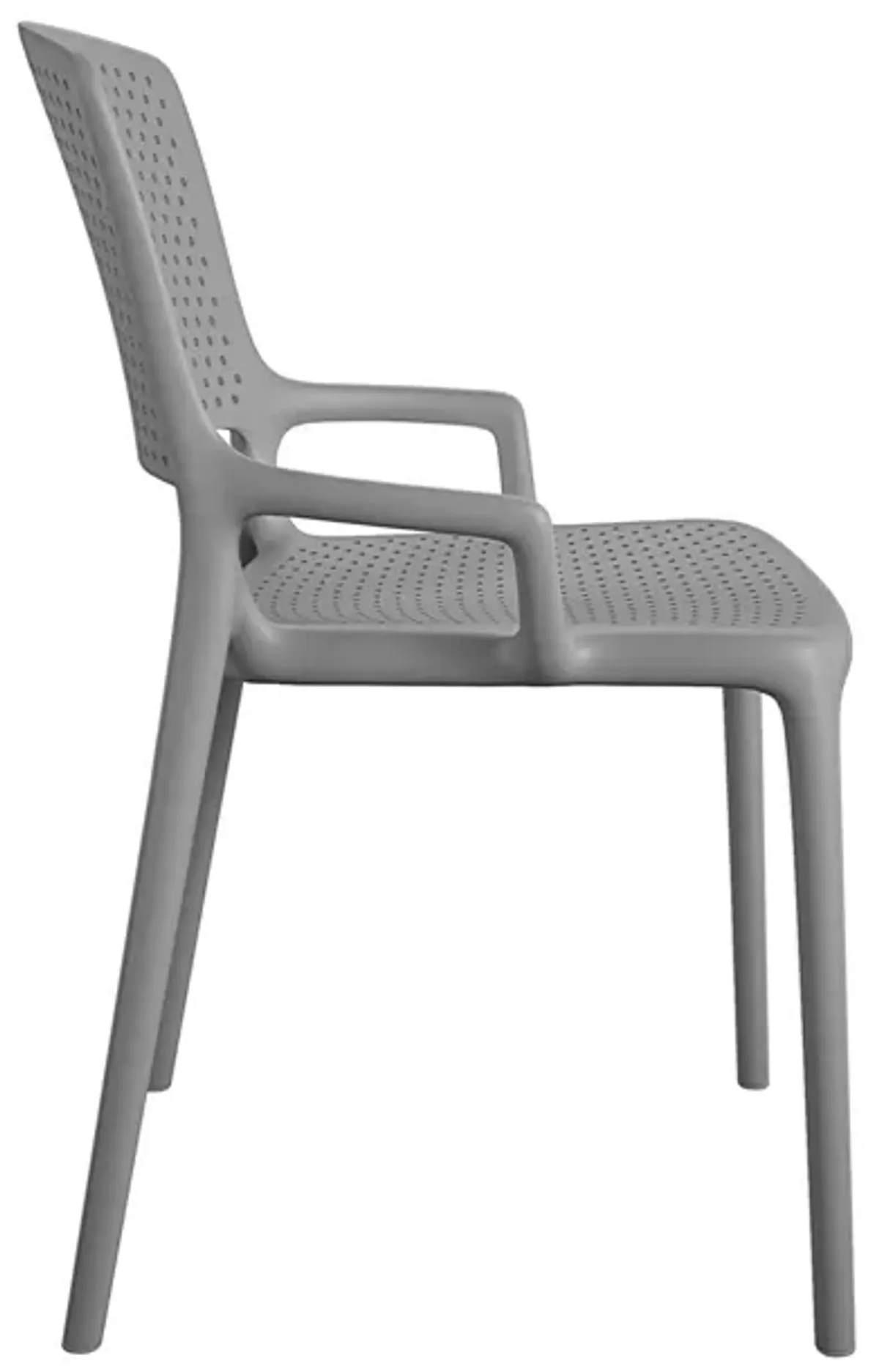 Outdoor/Indoor Stacking Resin Chair with Square Back and Arms, Set of 2