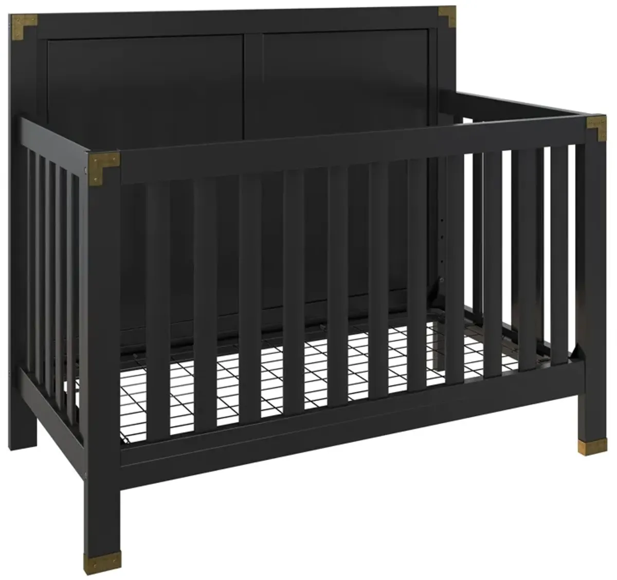 Miles 5 in 1 Convertible Crib with Brass Finished Accents