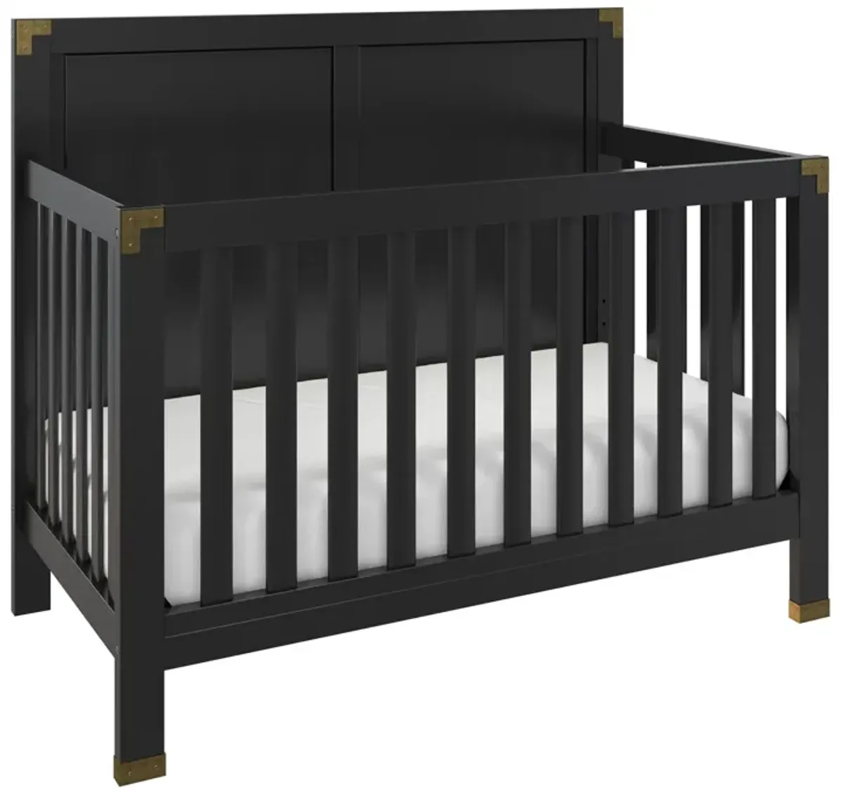 Miles 5 in 1 Convertible Crib with Brass Finished Accents