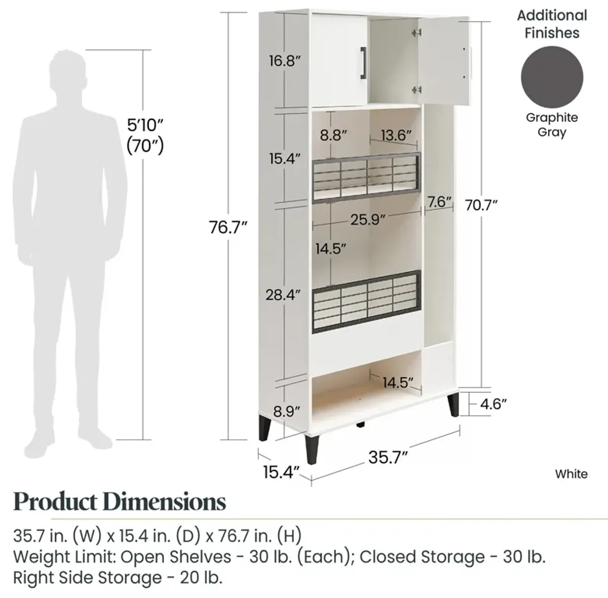 Flex Sports Storage Cabinet with Ball Basket and Tall Equipment Storage