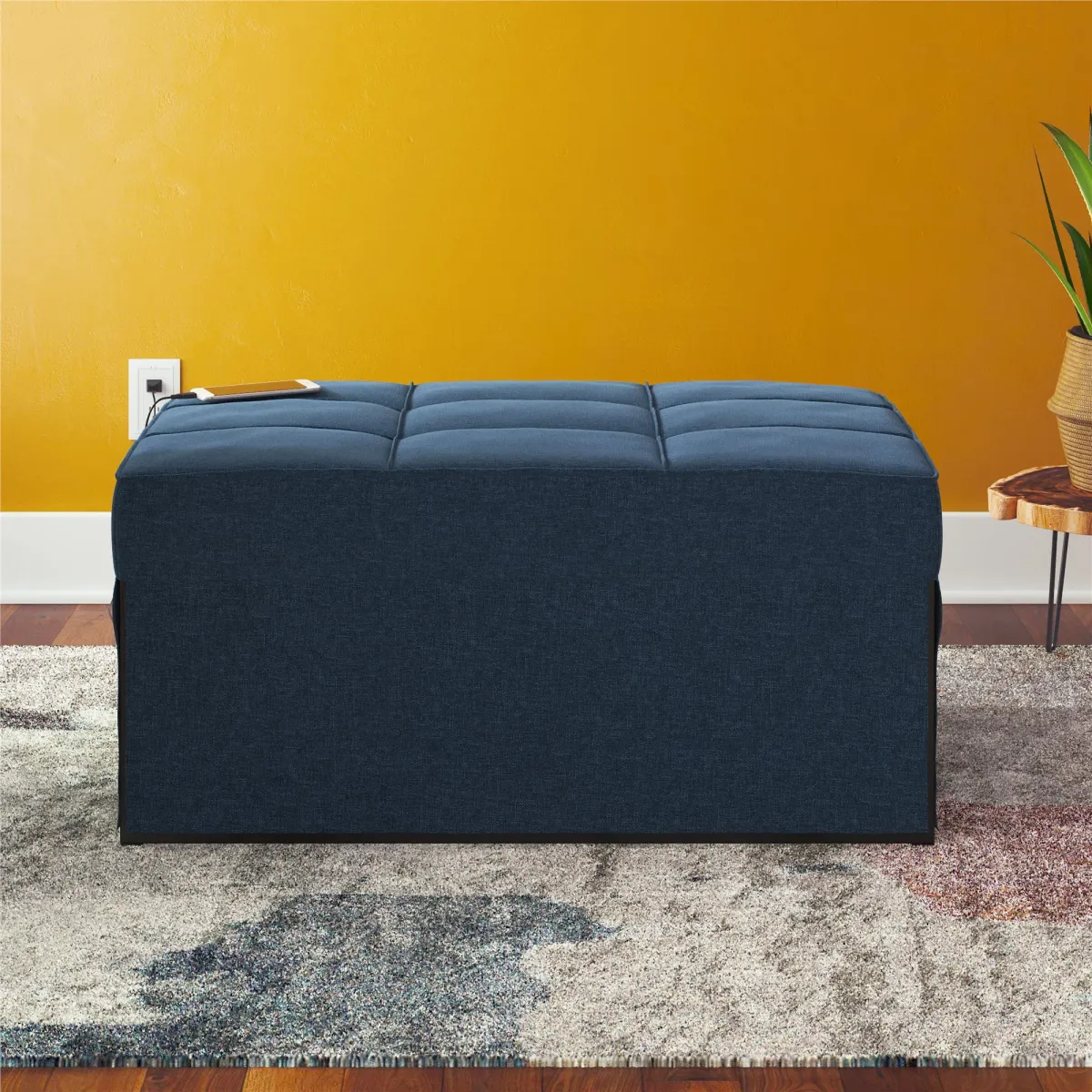 Convertible Lounger Ottoman Linen Sofa Chair with 4-in-1 Design