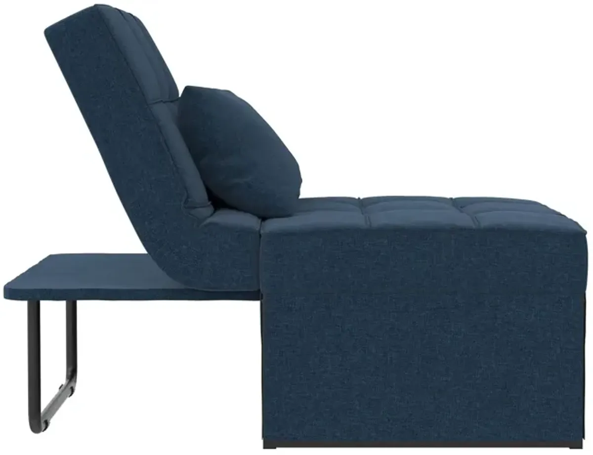 Convertible Lounger Ottoman Linen Sofa Chair with 4-in-1 Design