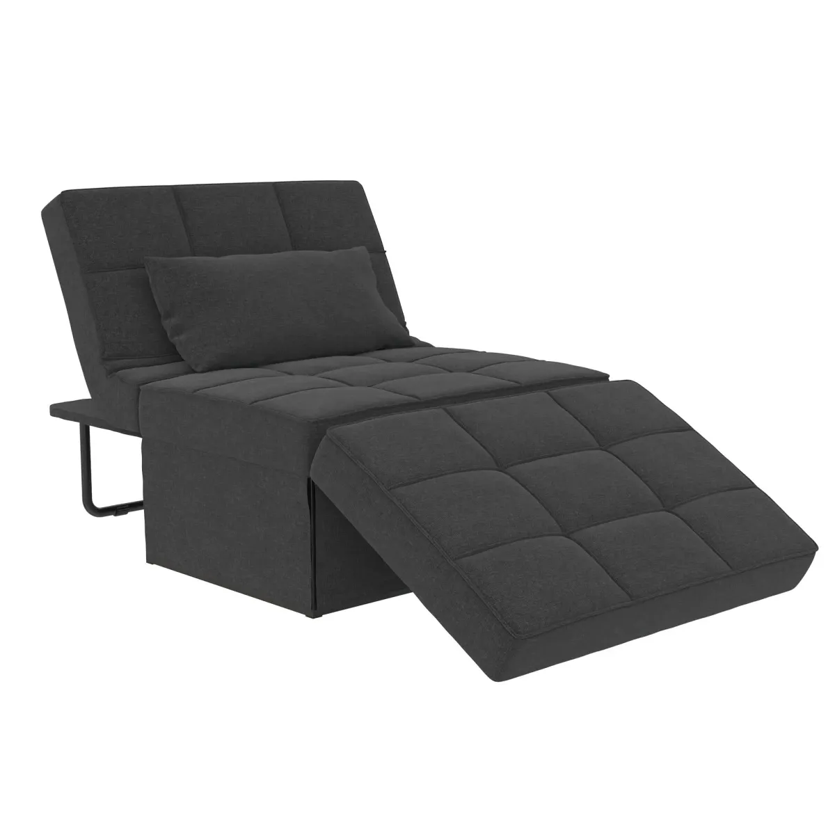 Convertible Lounger Ottoman Linen Sofa Chair with 4-in-1 Design