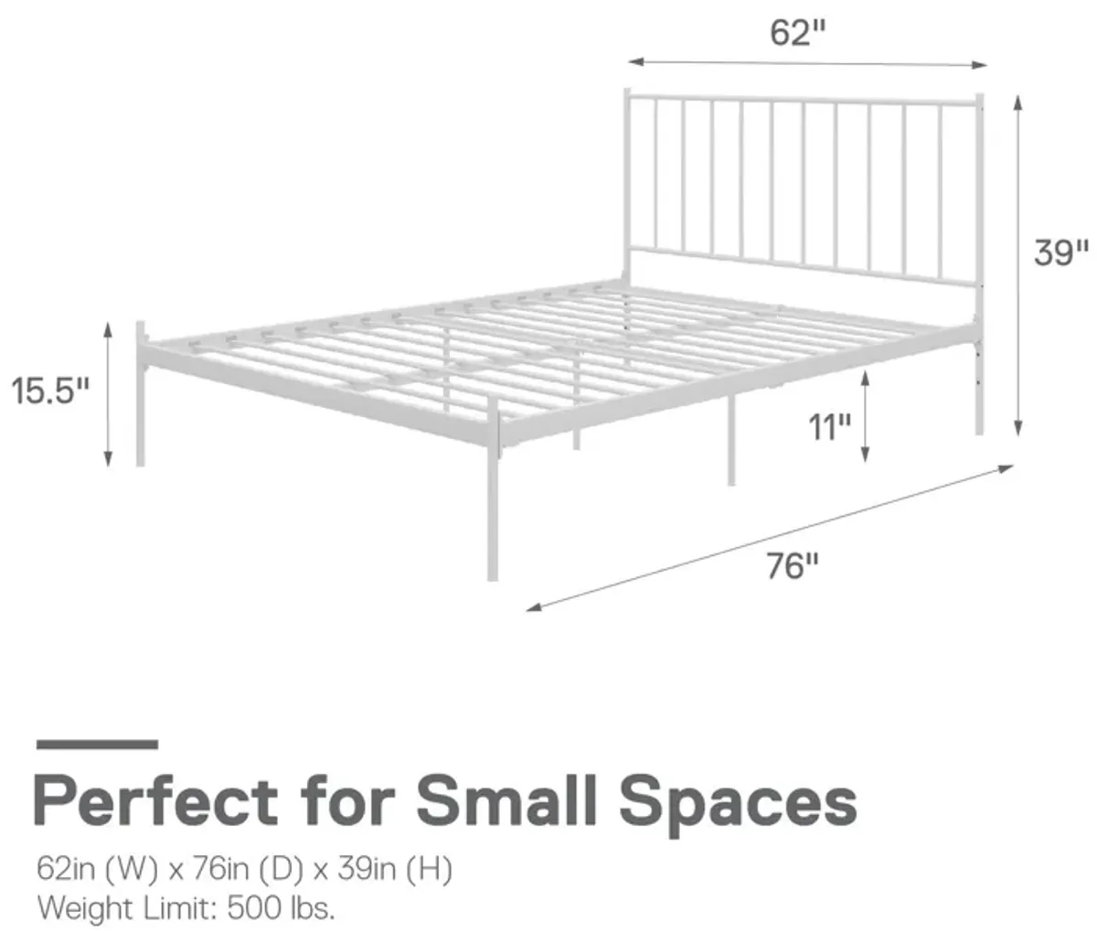 Ares Metal Bed with Adjustable Height Frame for Additional Under Bed Storage