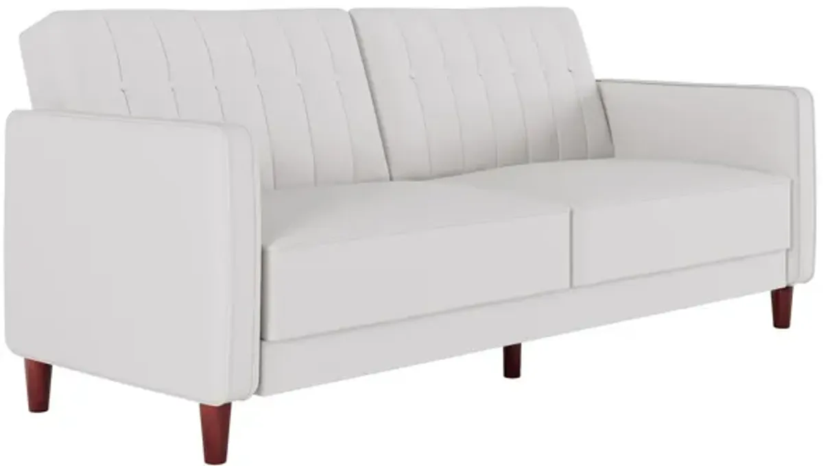 Pin Tufted Transitional Futon with Vertical Stitching and Button Tufting