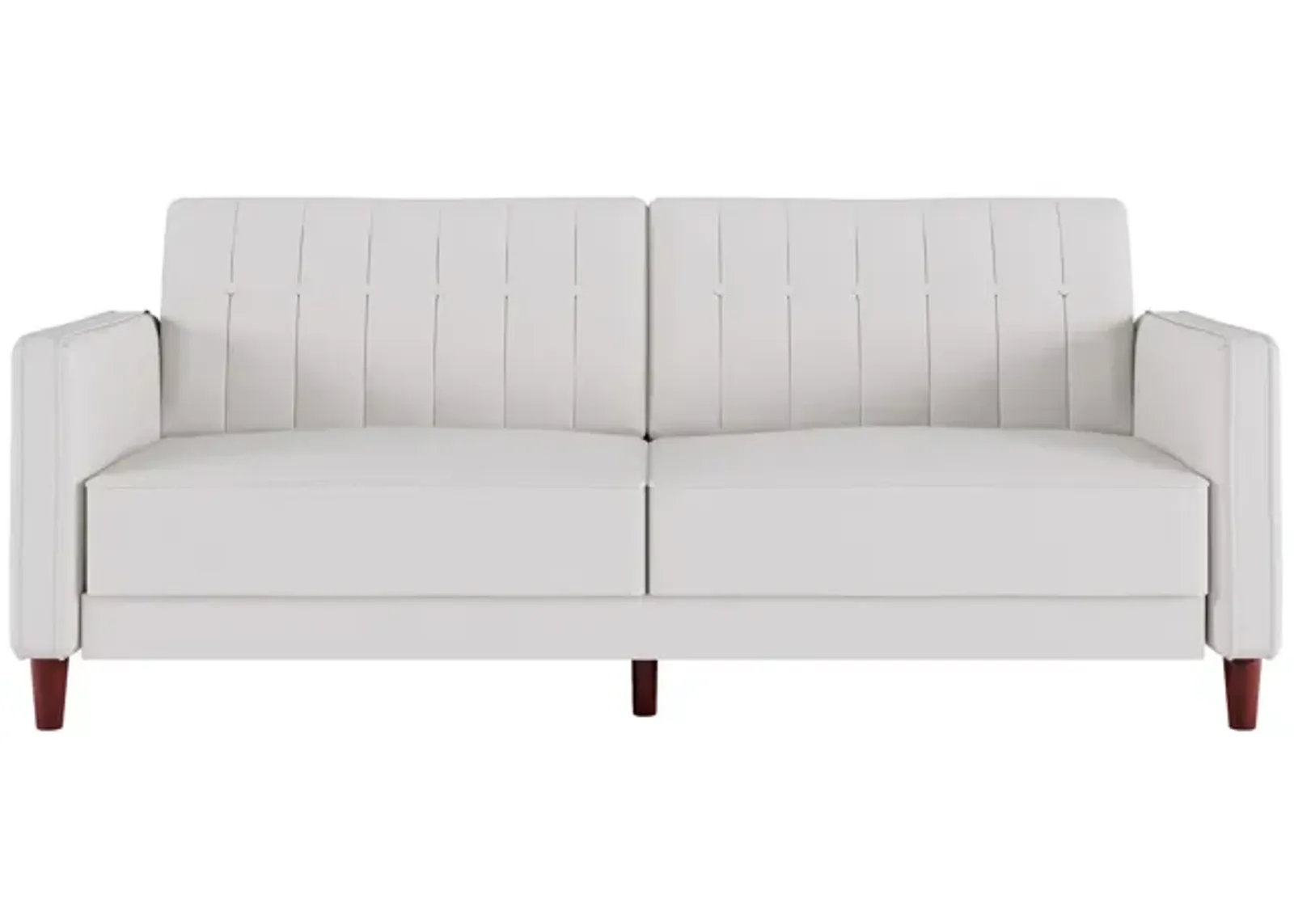 Pin Tufted Transitional Futon with Vertical Stitching and Button Tufting