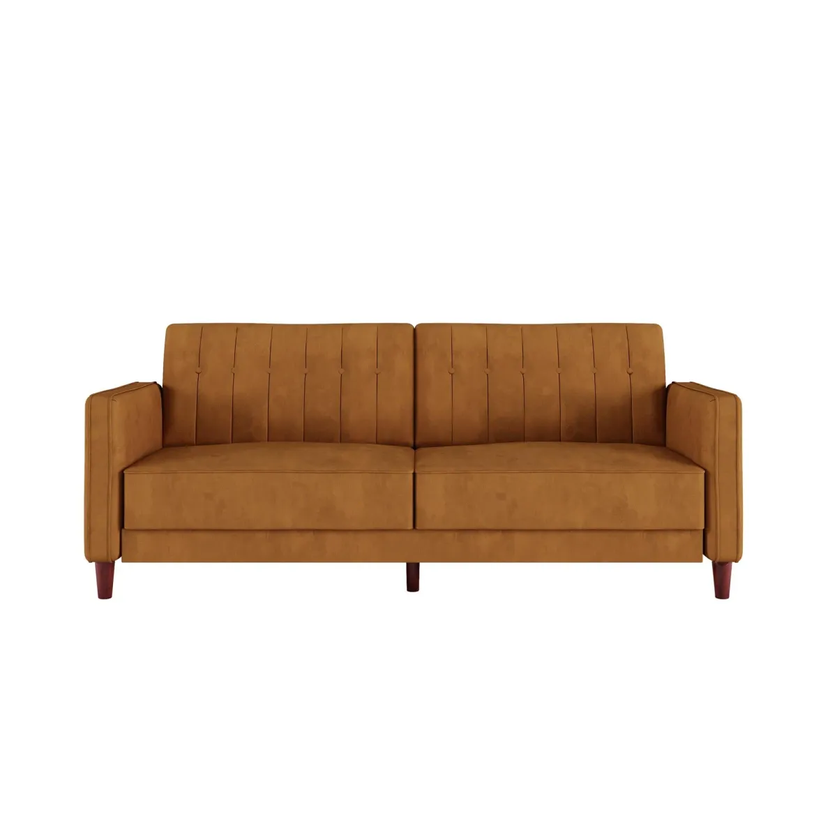 Pin Tufted Transitional Futon with Vertical Stitching and Button Tufting