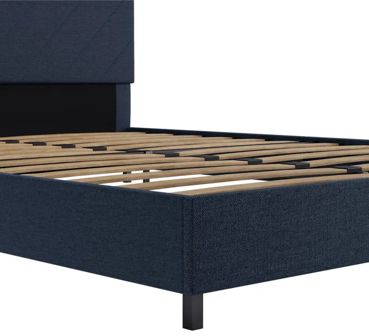 Paxson Upholstered Bed with USB Port and Wood Slats