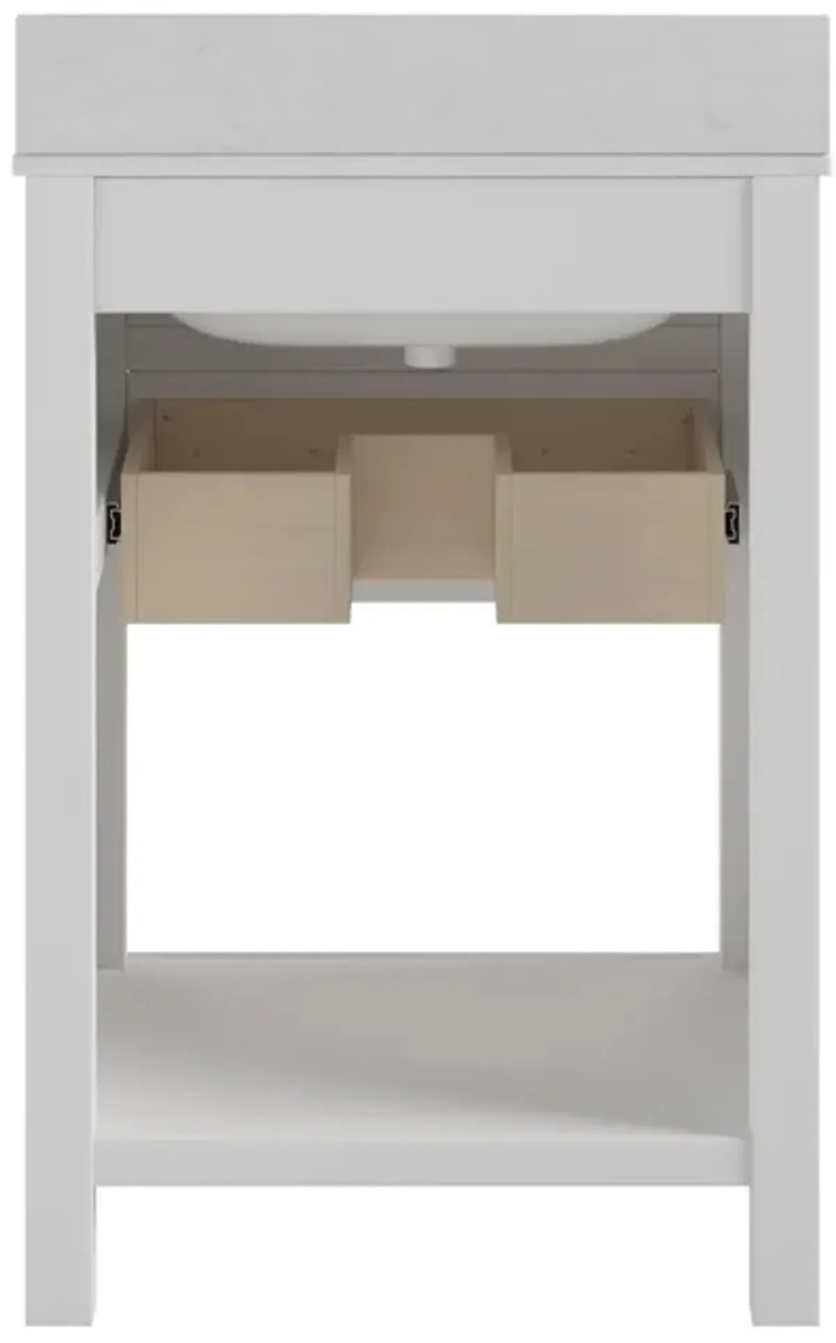 Maine 24 Inch Bathroom Vanity with Carrera Countertop and Rectangular Ceramic Sin