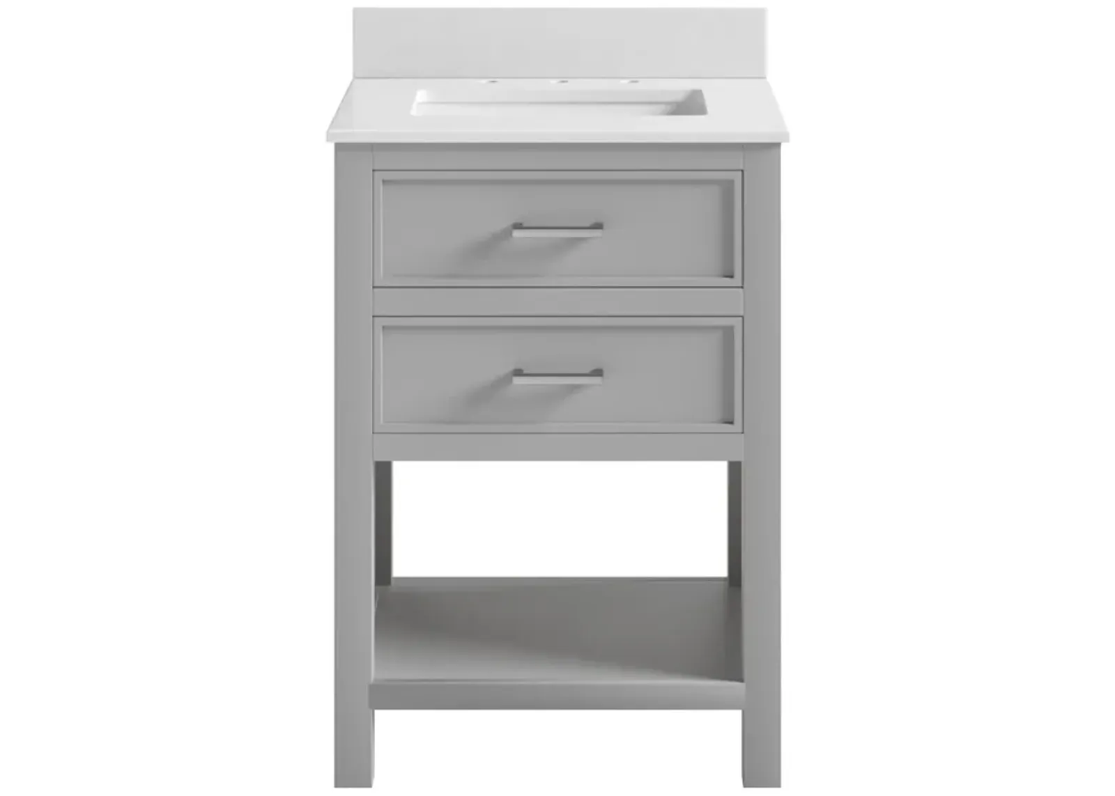 Maine 24 Inch Bathroom Vanity with Carrera Countertop and Rectangular Ceramic Sin