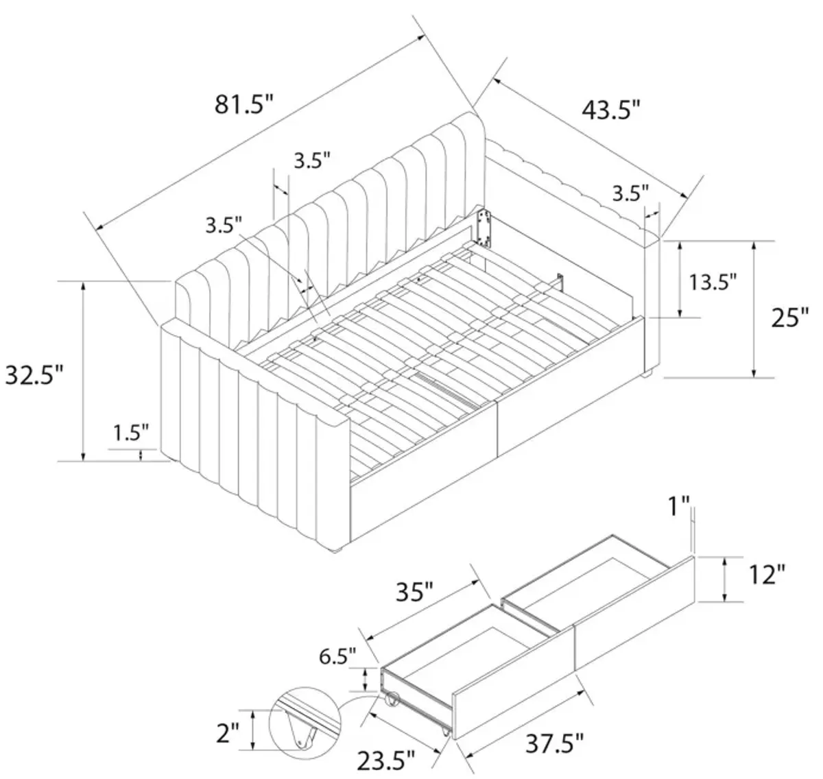 Brittany Daybed with Storage Drawers