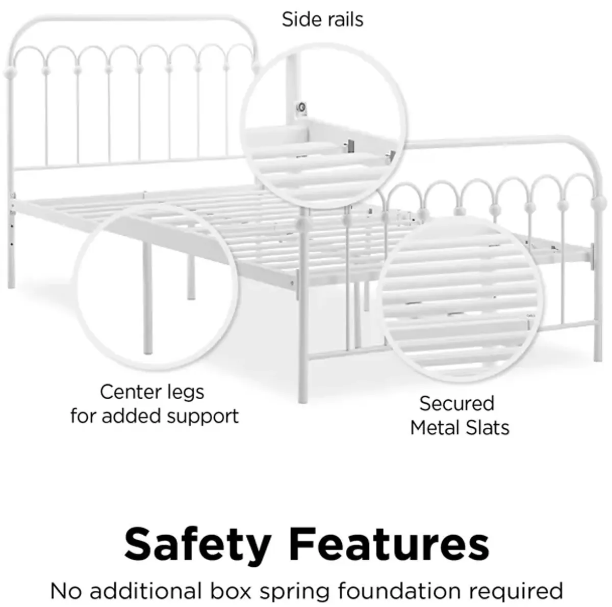 Bright Pop Metal Bed with a Curved Metal Frame