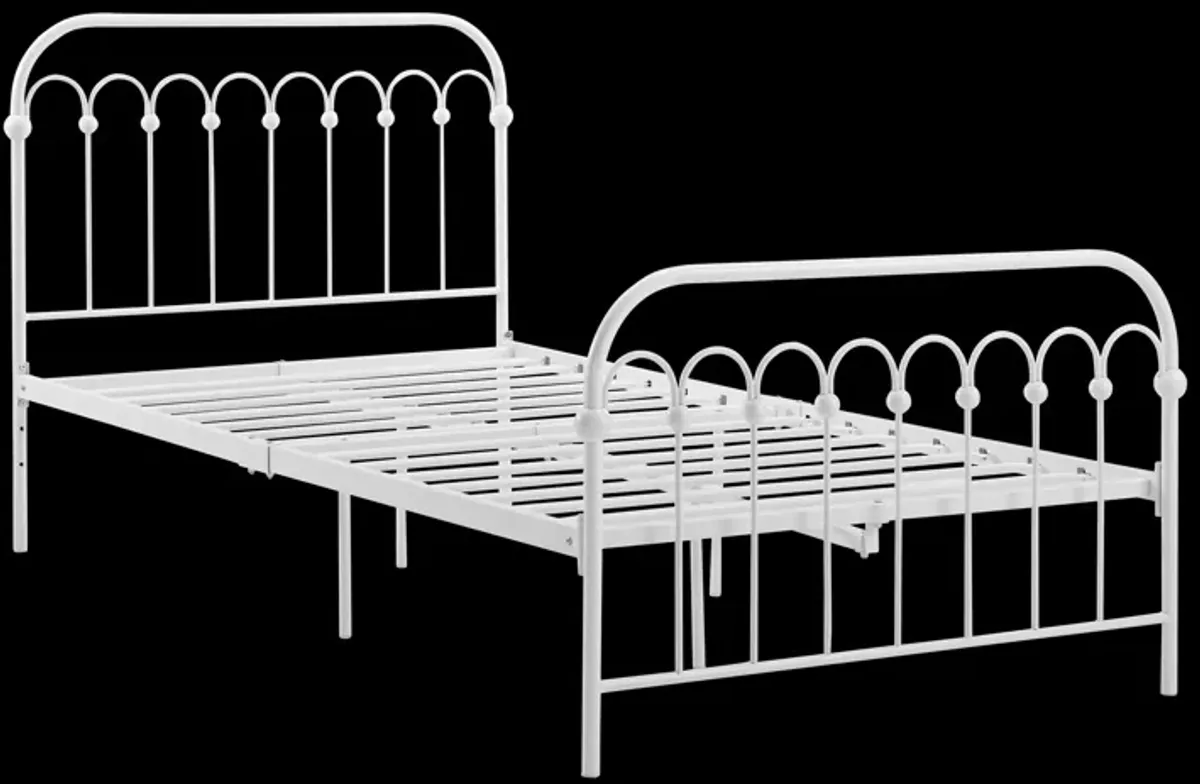 Bright Pop Metal Bed with a Curved Metal Frame