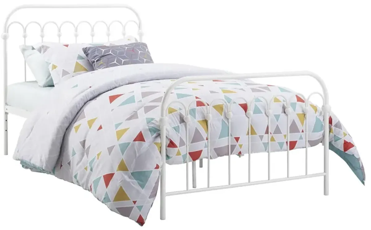 Bright Pop Metal Bed with a Curved Metal Frame