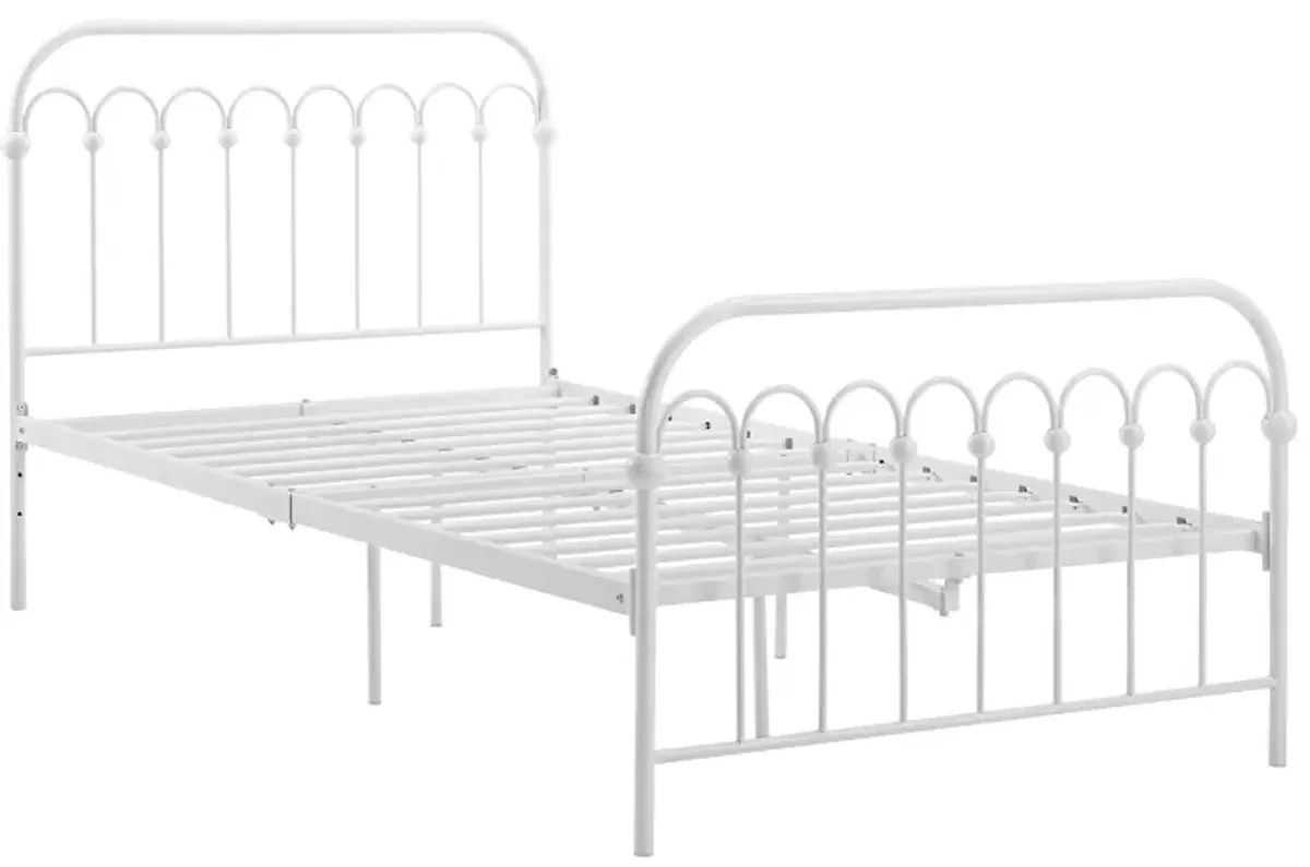 Bright Pop Metal Bed with a Curved Metal Frame