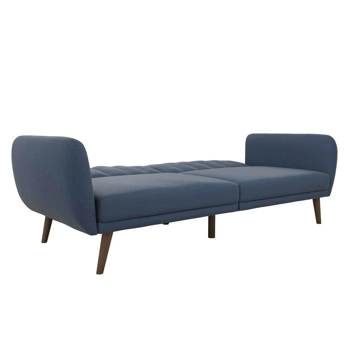 Brittany Futon with Vertical Channel Tufting and Curved Armrests