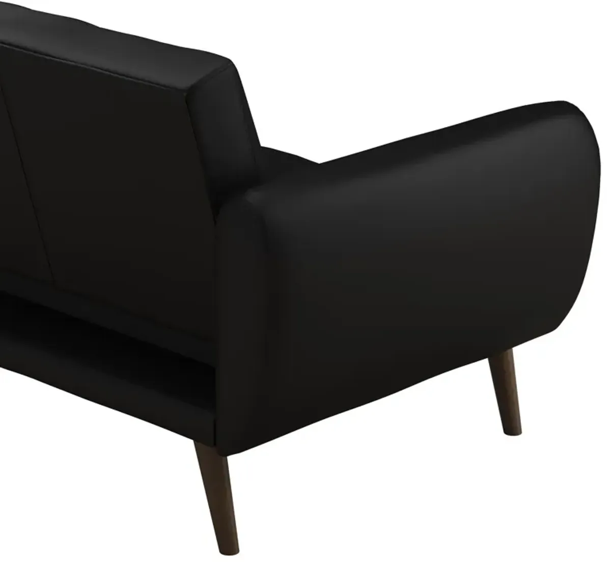 Brittany Futon with Vertical Channel Tufting and Curved Armrests