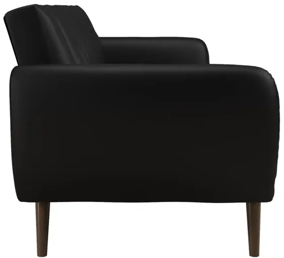 Brittany Futon with Vertical Channel Tufting and Curved Armrests