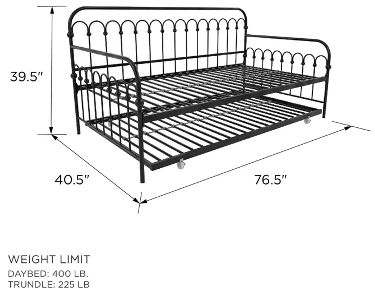 Bright Pop Metal Daybed with Trundle