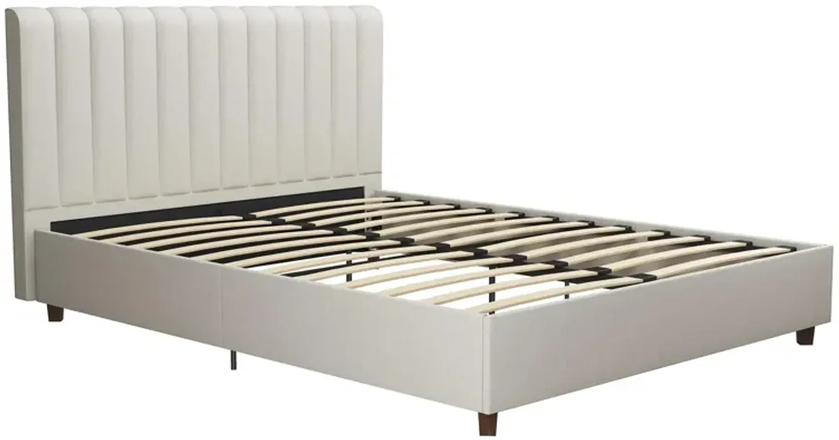 Brittany Upholstered Bed with Channel Tufted Headboard