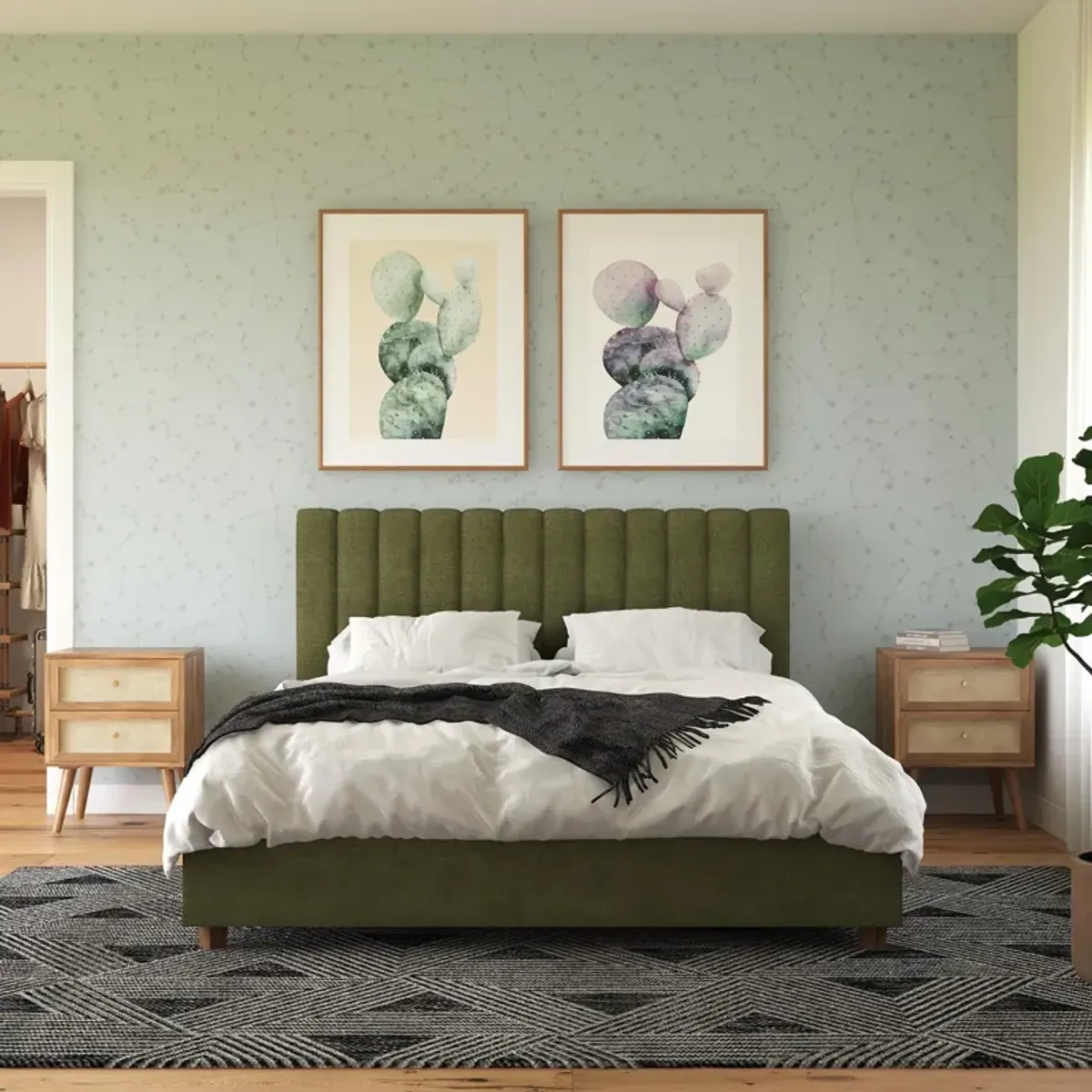 Brittany Upholstered Bed with Channel Tufted Headboard