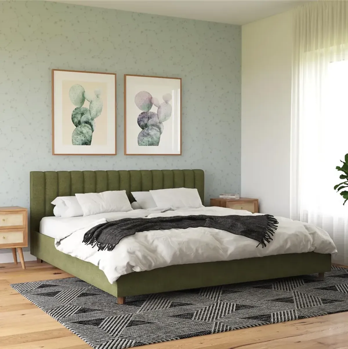 Brittany Upholstered Bed with Channel Tufted Headboard