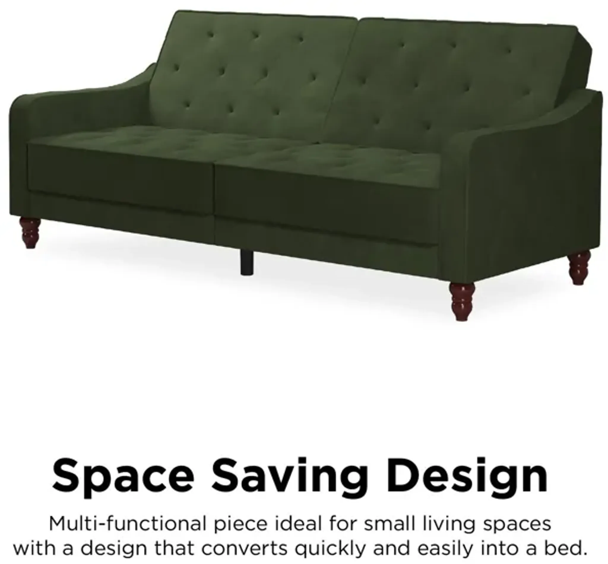 Vintage Tufted Split Back Futon Realrooms | Furniture.com