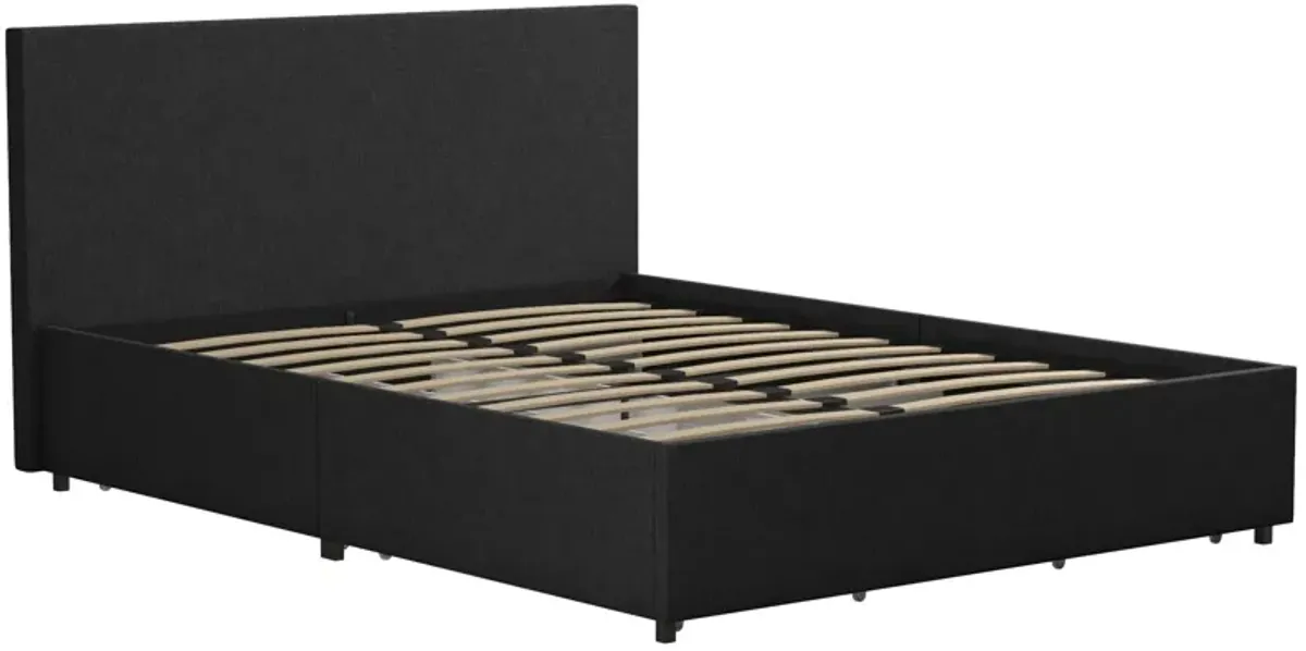 Kelly Upholstered Bed with 4 Storage Drawers