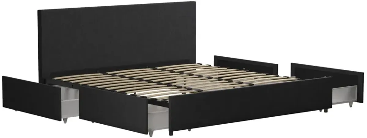 Kelly Upholstered Bed with 4 Storage Drawers