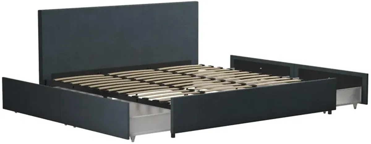 Kelly Upholstered Bed with 4 Storage Drawers