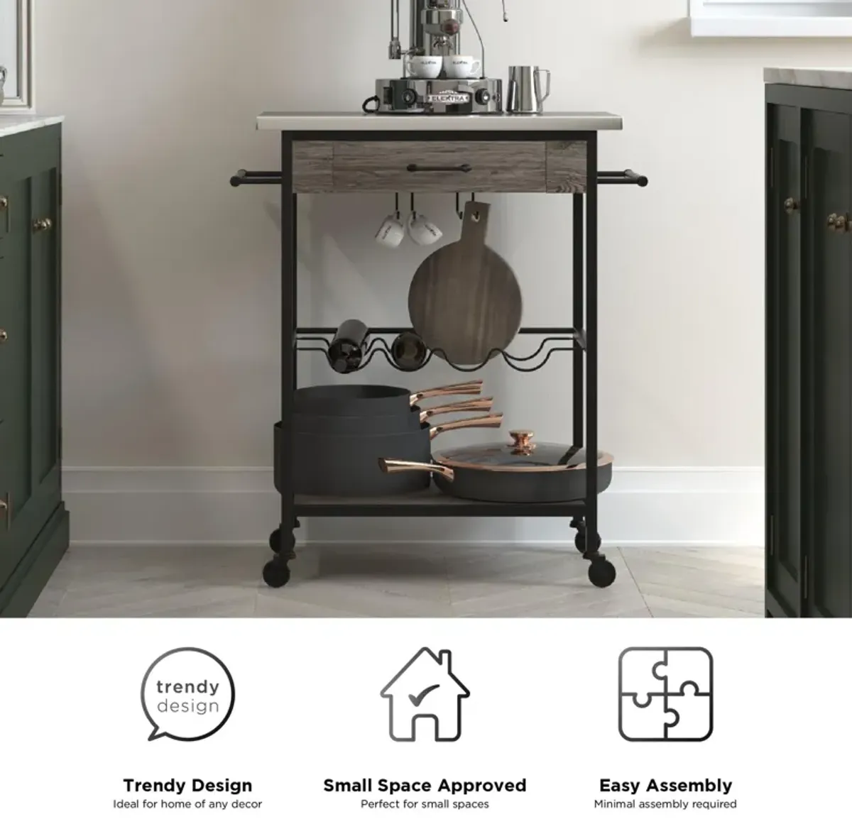 Nora Multifunctional Kitchen Cart