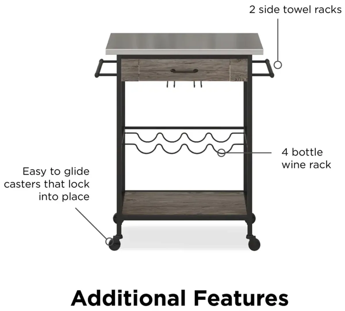 Nora Multifunctional Kitchen Cart