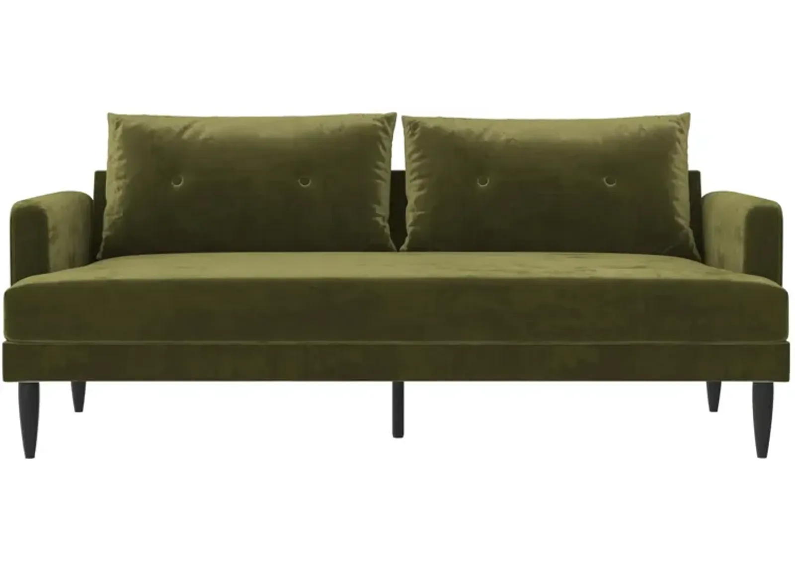 Bailey Velvet Pillowback Sofa with Metal Tapered Legs