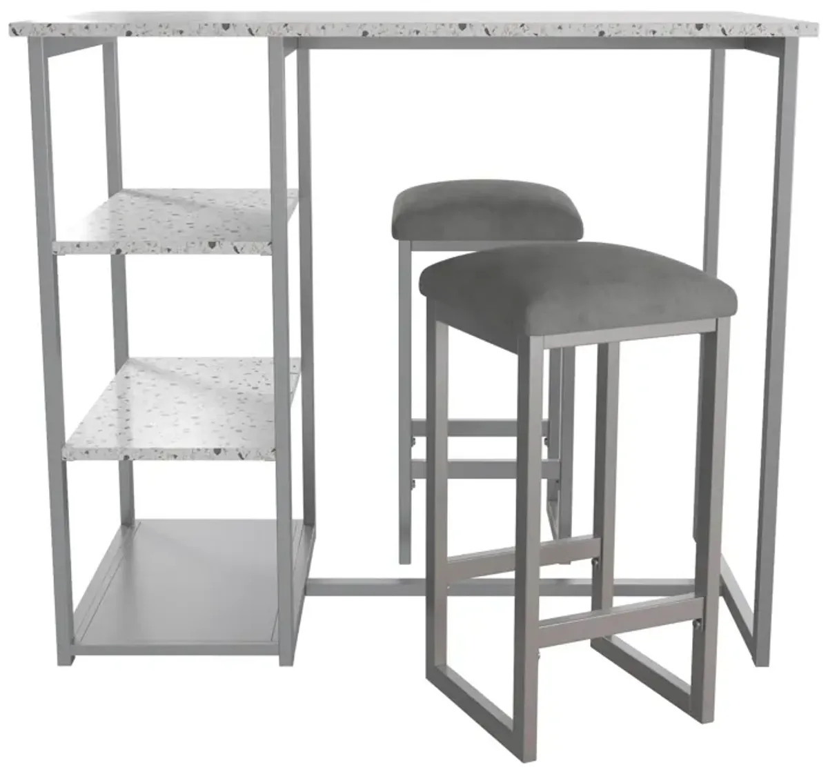 Nora 3-Piece Pub Set with Faux Terrazzo Top