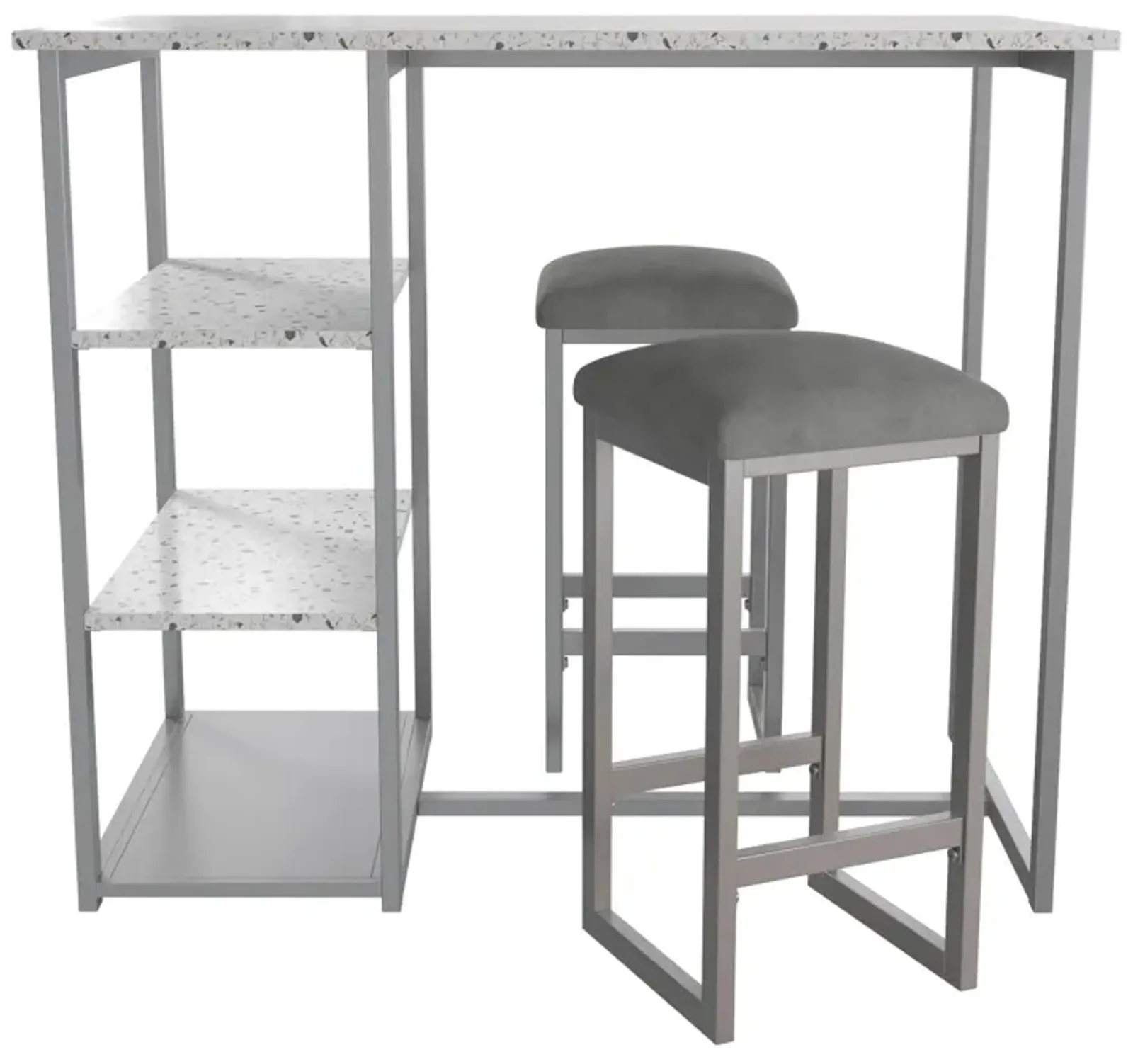 Nora 3-Piece Pub Set with Faux Terrazzo Top