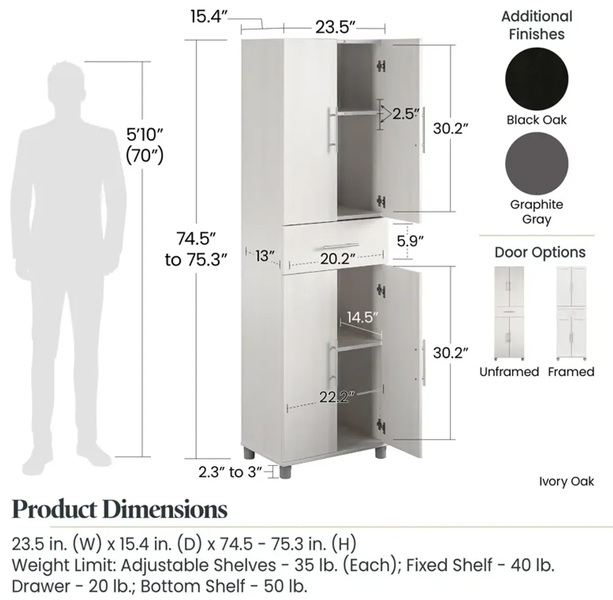 Camberly 4 Door/1 Drawer Storage Cabinet