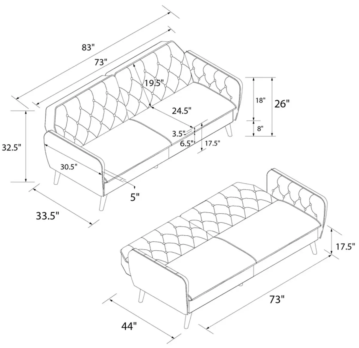 Tallulah Memory Foam Futon