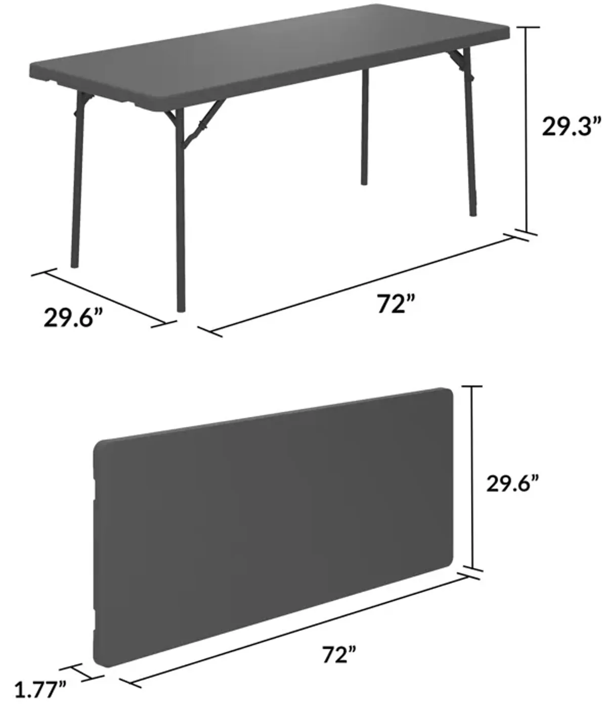 6 foot Commercial Blow Mold Folding Table