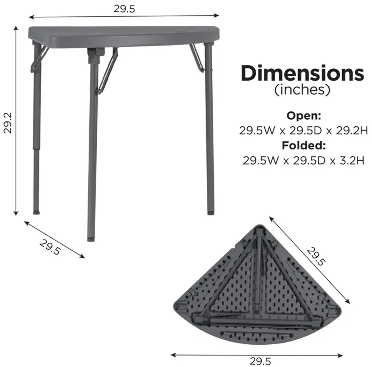 Corner Commercial Blow Mold Folding Table, Set of 2