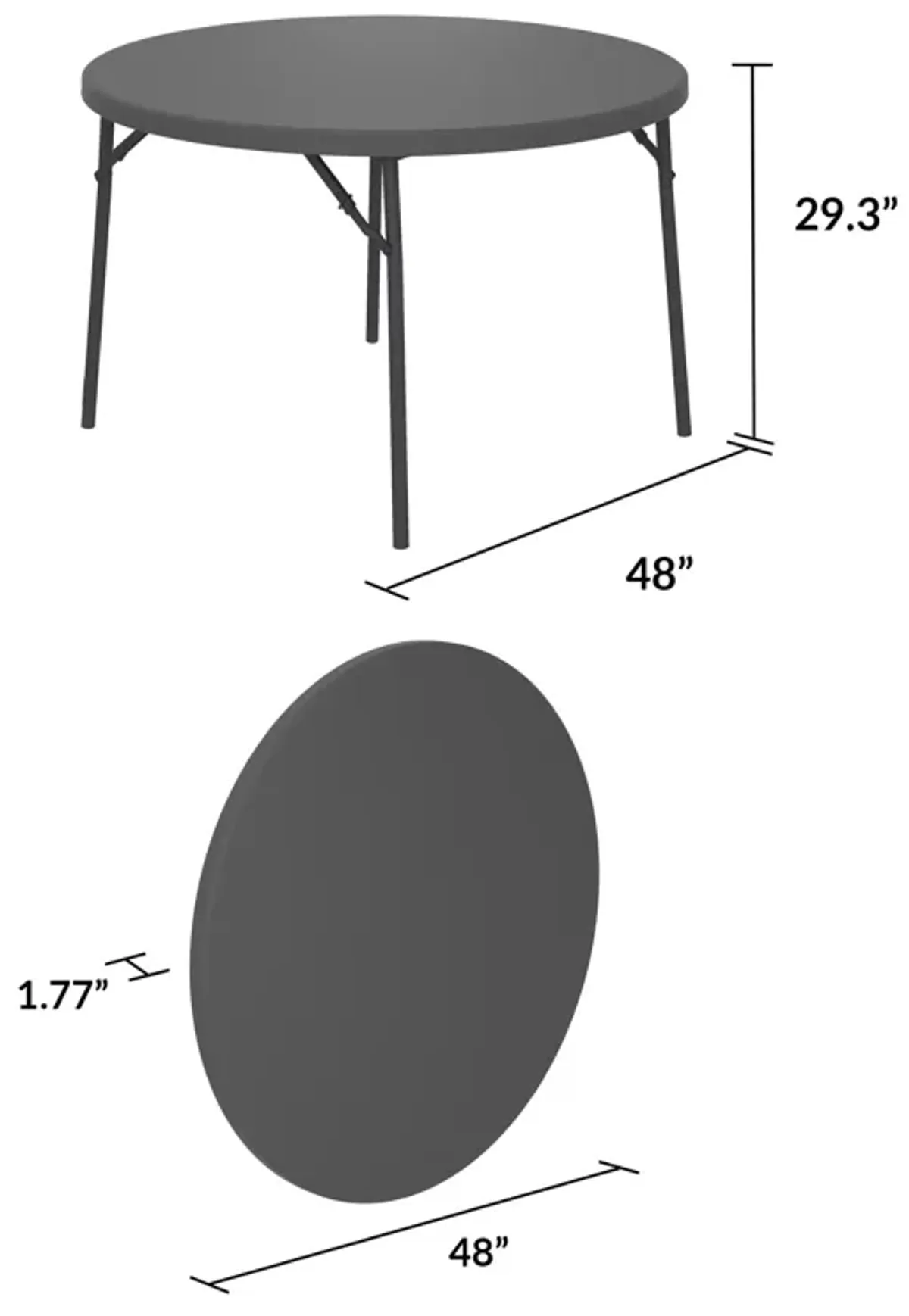 48 Inch Commercial Round Blow Mold Folding Table