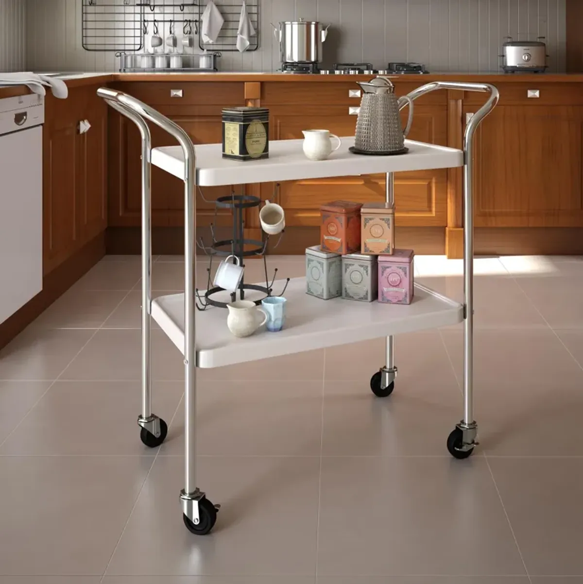 Stylaire 2 Tier Serving Cart