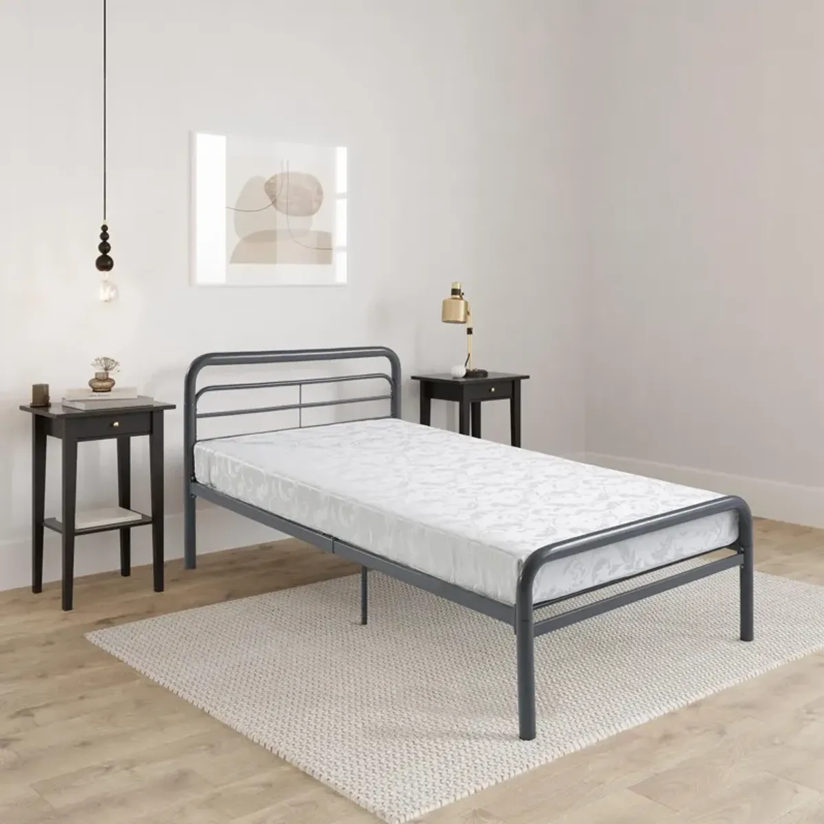 Value 6 Inch Twin Polyester Filled Mattress with Jacquard Cover