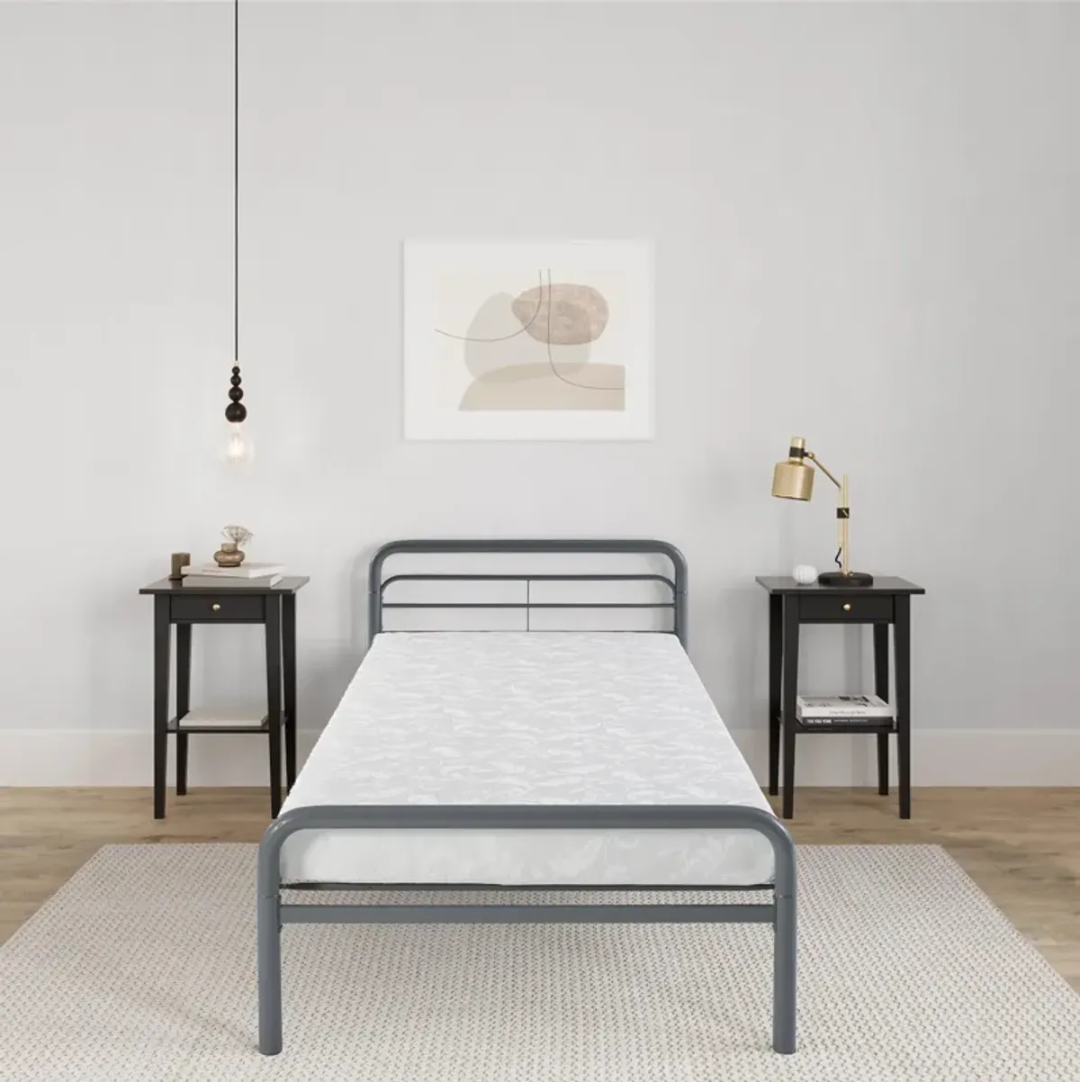 Value 6 Inch Twin Polyester Filled Mattress with Jacquard Cover