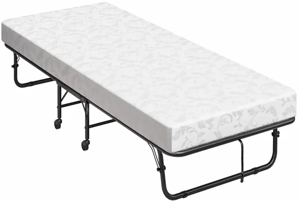 Folding Cot Guest Bed with 5 Inch Mattress